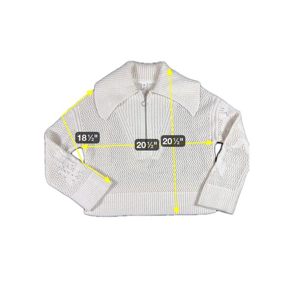 Anthropologie‎ Daily Practice Zip Oversized Sweater XS Fisherman Coastal Sporty - Picture 8 of 8